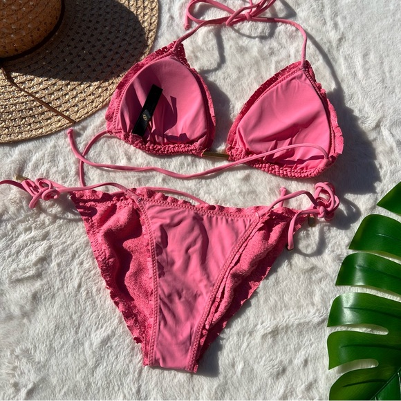 VIX Scales Ripple Bikini Triangle Top and Side Tie Full Bottoms M top / S bottom - Picture 9 of 10